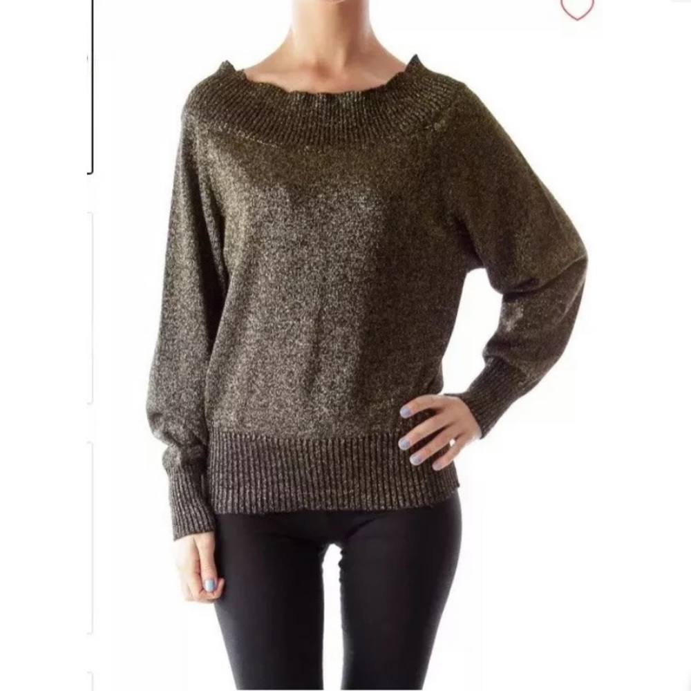 Belvedere knitwear metallic knit wool sweater M